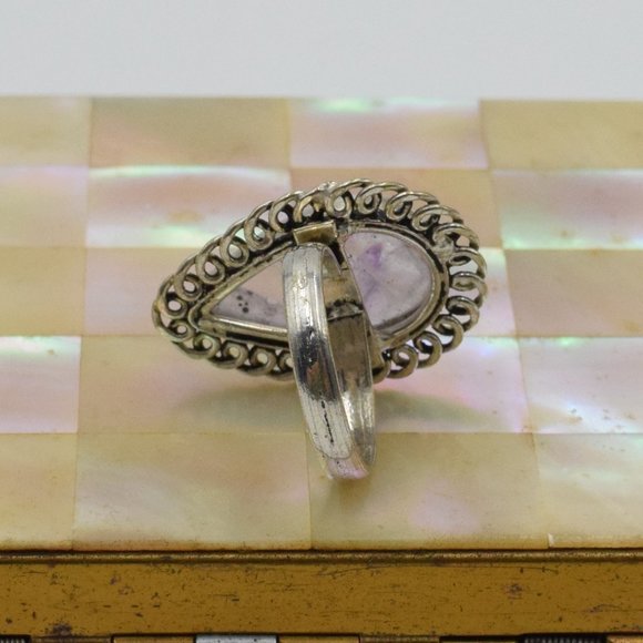 Amethyst & Sterling Silver Artisan Ring Size 7 1/2 - Picture 6 of 9